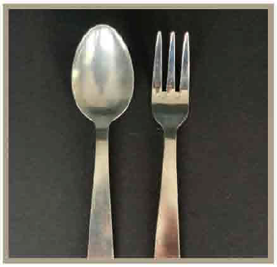 Cuillère et fourchette de service argenté