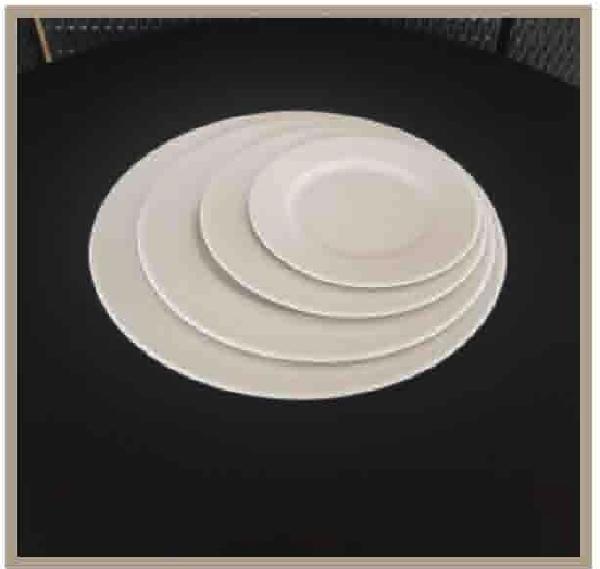 Gamme d'assiette KALIX en porcelaine blanche moderne