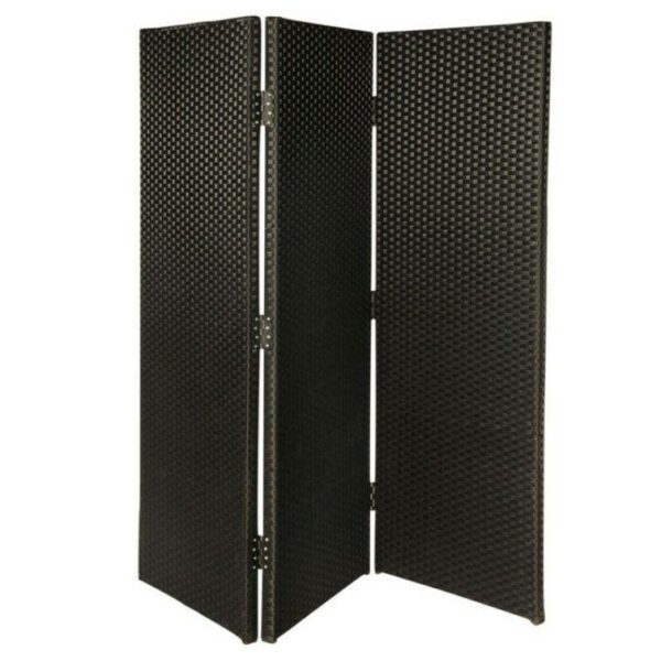 Paravent tressé noir disponible à la location à Lyon