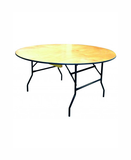 Table en bois ronde disponible à la location chez Réceptif en région auvergne rhone alpes