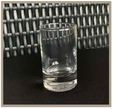 Verrine en forme de tube disponible à la location