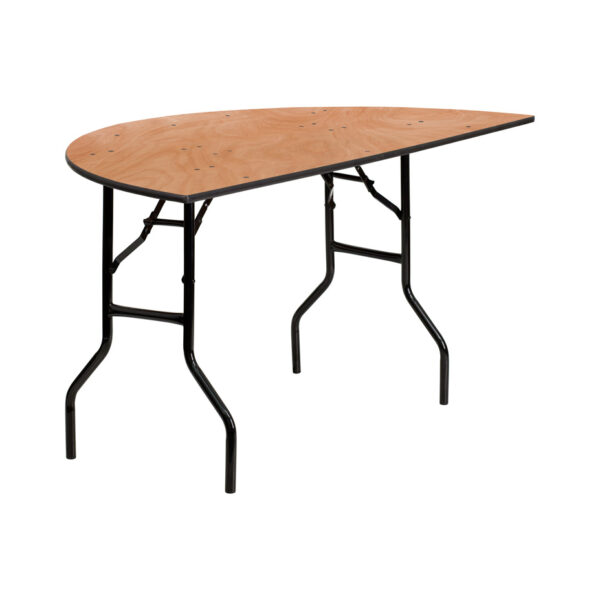 Table demi-ronde complétant les autres tables en bois